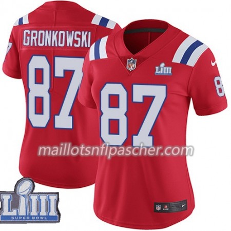 Maillot New England Patriots Rob Gronkowski 87 Nike Rouge 2019 Super Bowl LIII - Femme Maillot New England Patriots Rob Gronkowski 87 Nike Rouge 2019 Super Bowl LIII - Femme
